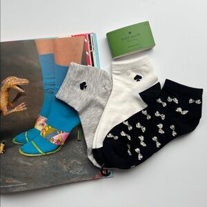 Kate Spade Bows and Spades Socks Trio